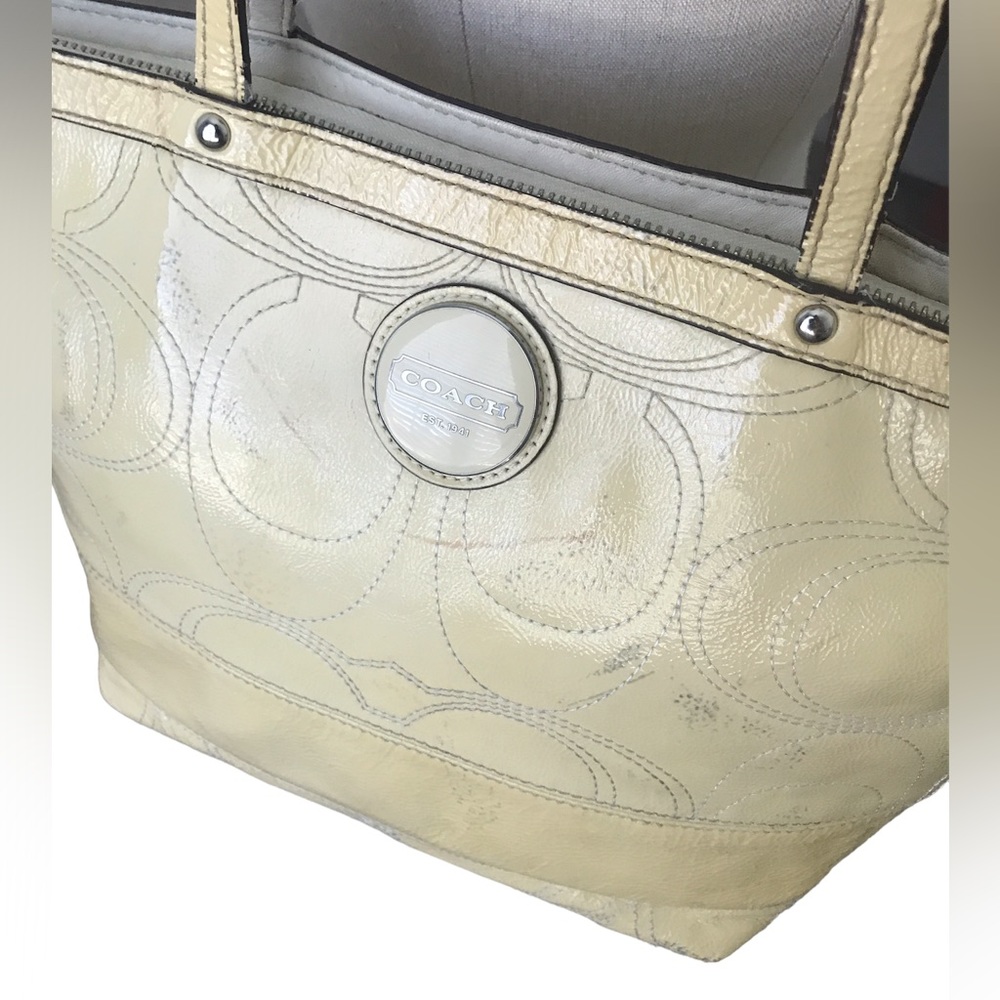 COACH Shoulder Hand Bag Light Yellow Women No. K1120 - F15142 - Picture 8 of 10